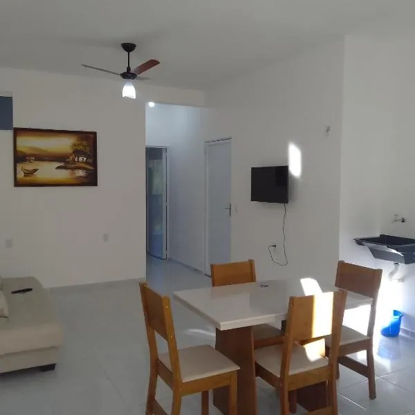 Apartamento Lua 3 - Quarto e Sala com Varanda e cozinha americana na praia do preá-Ce
